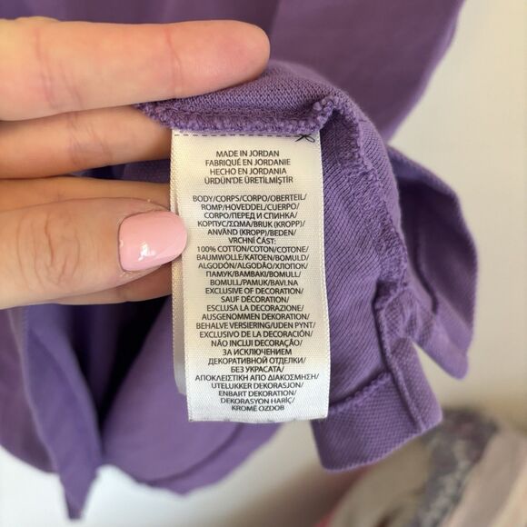 Polo Ralph Lauren Dress The Mesh Mini Purple Womens Large Preppy Academia Cotton - Picture 3 of 7